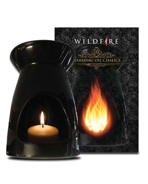 black curved chalice ceramic oil burner